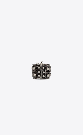 SAINT LAURENT Rings Woman MARRAKECH Berber ring in tin and silver-toned brass a_V4